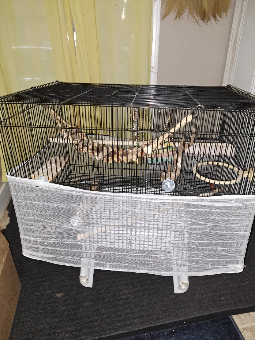 bird cage with perches and toys - photo 3