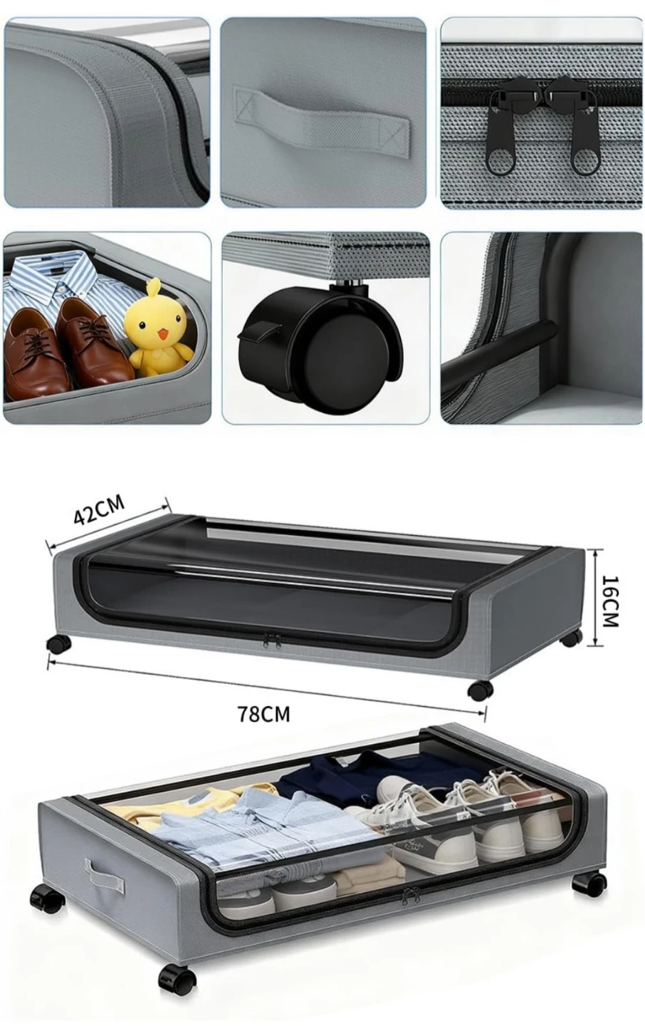 Under-Bed Rolling Storage Container - photo 2