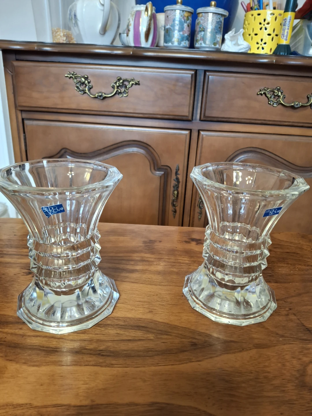 Two Studio Nova Crystal Candle Holders