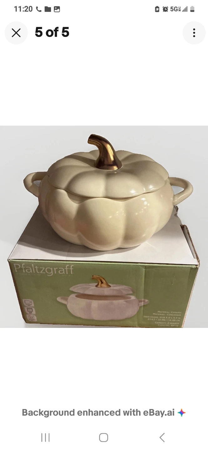 Pfaltzgraff White Pumpkin Casserole Dish
