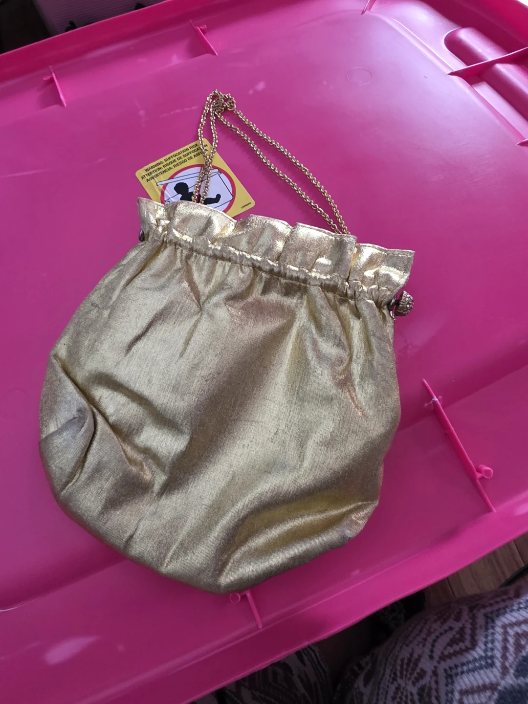Vintage Gold Metallic Evening Bag - photo 2