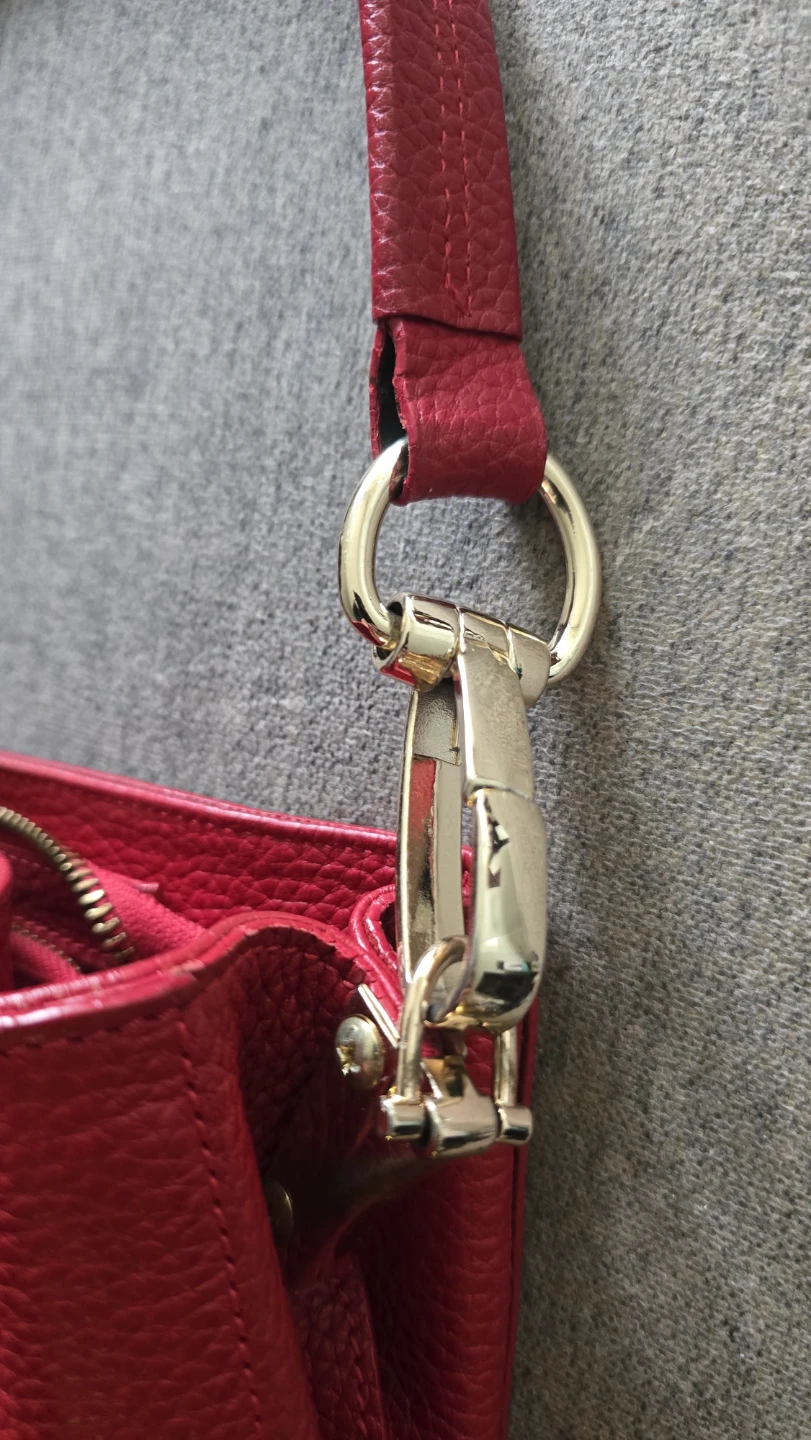 Red leather handbag - photo 3