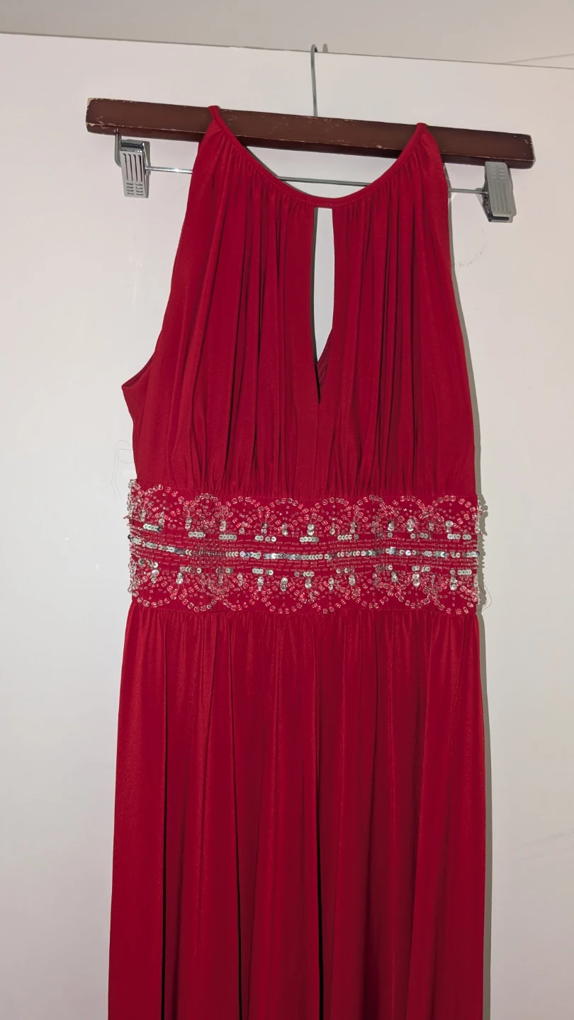 Red Sleeveless Evening Gown