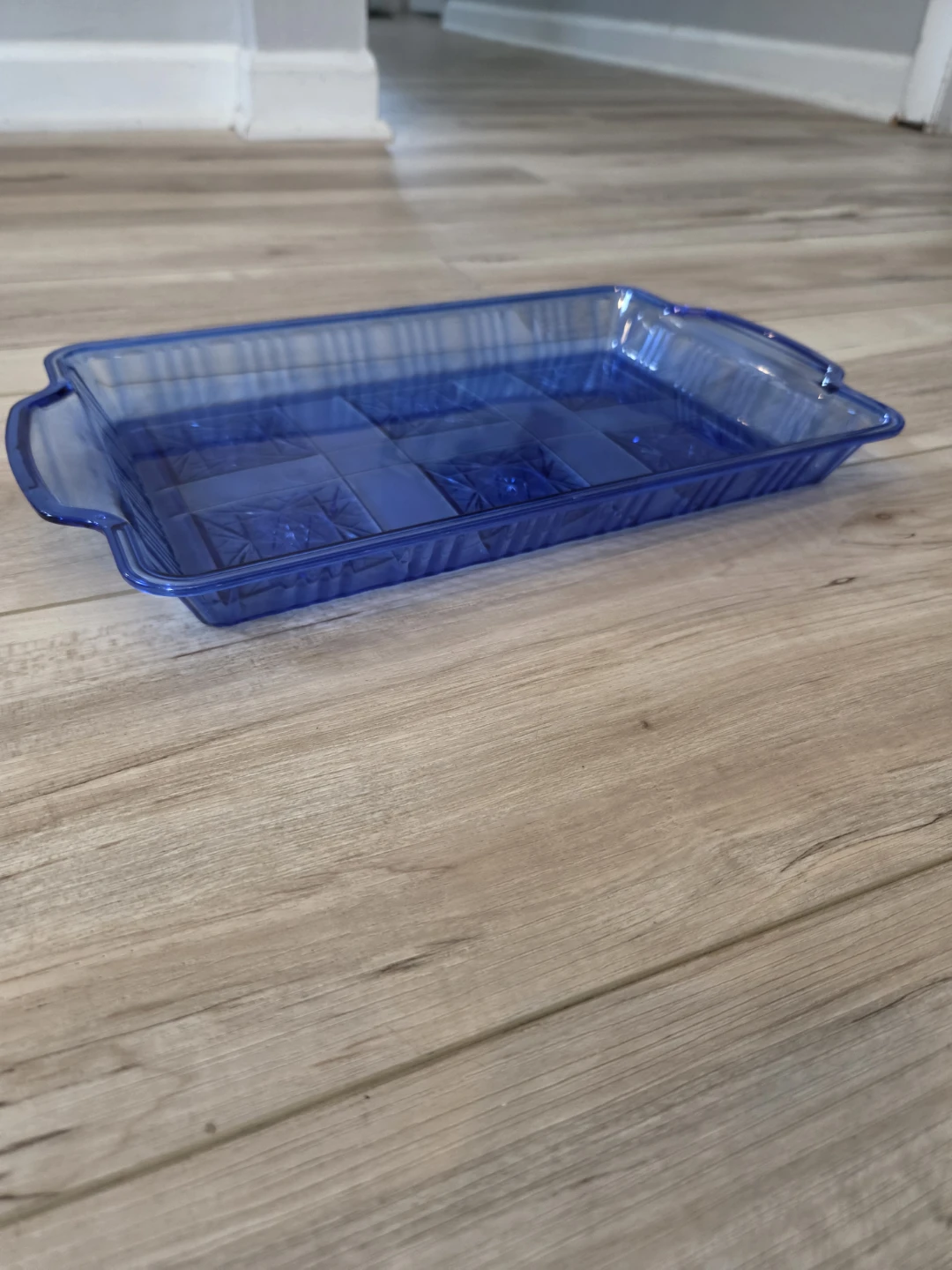 Vintage Cobalt Blue Glass Serving Tray - photo 3