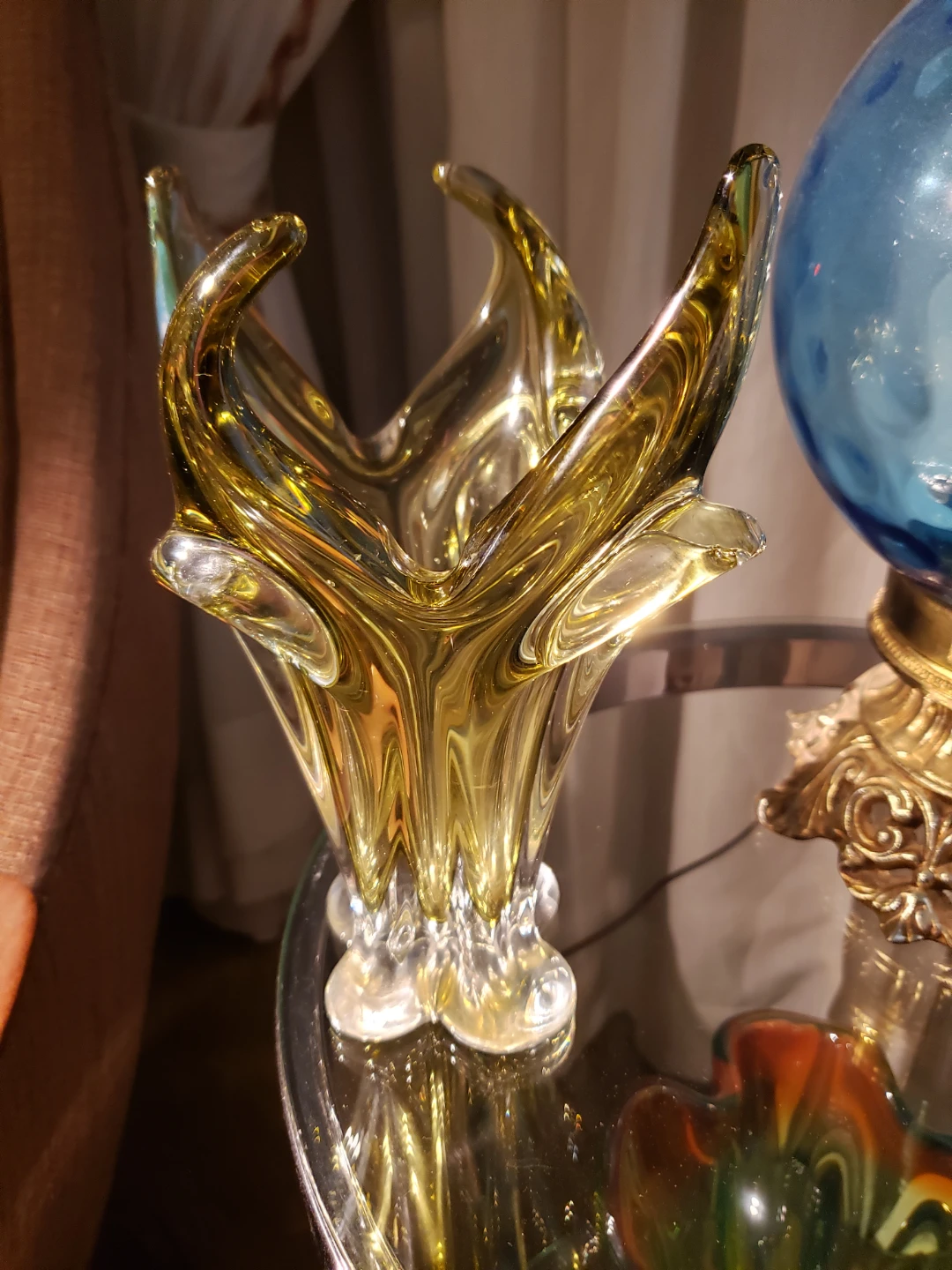 Vintage Chalet Olive art glass vase - photo 5