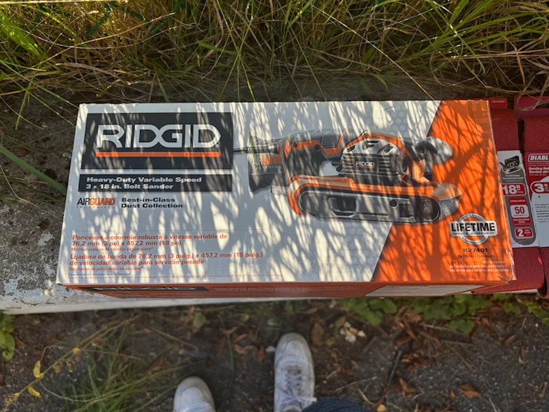 Ridgid 3 x 18 in. Belt Sander with Diablo Belts - photo 3