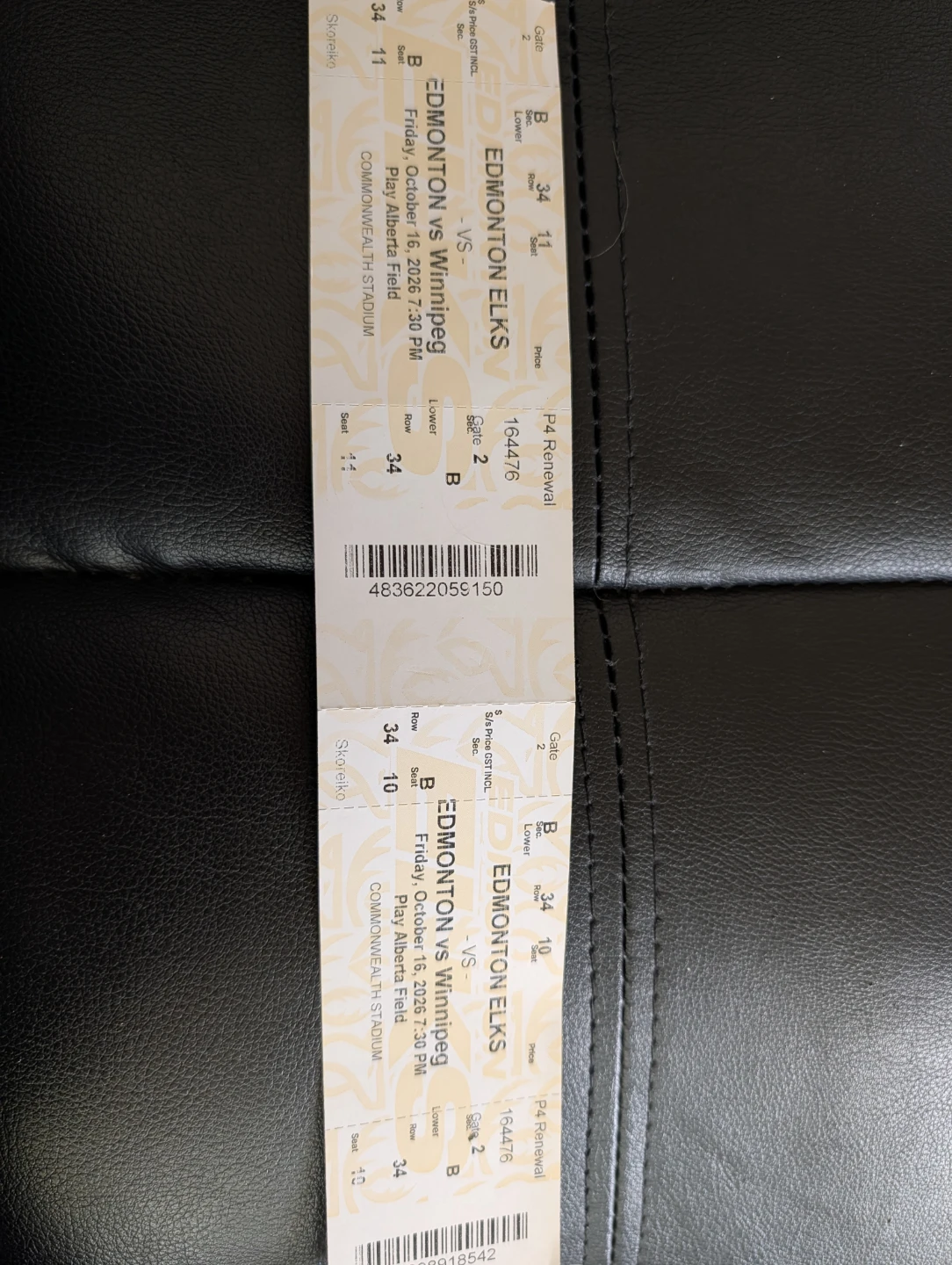 2 Edmonton Elks vs Winnipeg Tickets Oct 16 2026 - photo 2