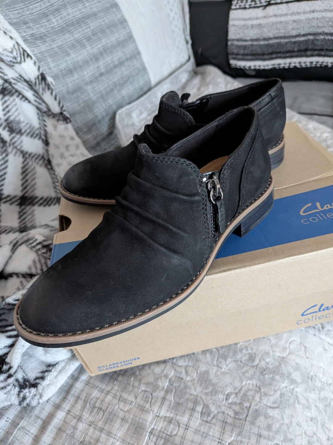 Clarks Collection Black Ankle Boots