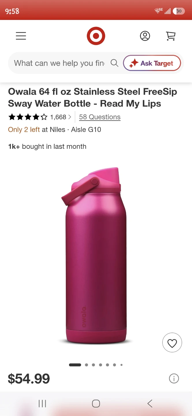 Owala 64 fl oz Stainless Steel FreeSip Sway Water Bottle - photo 2