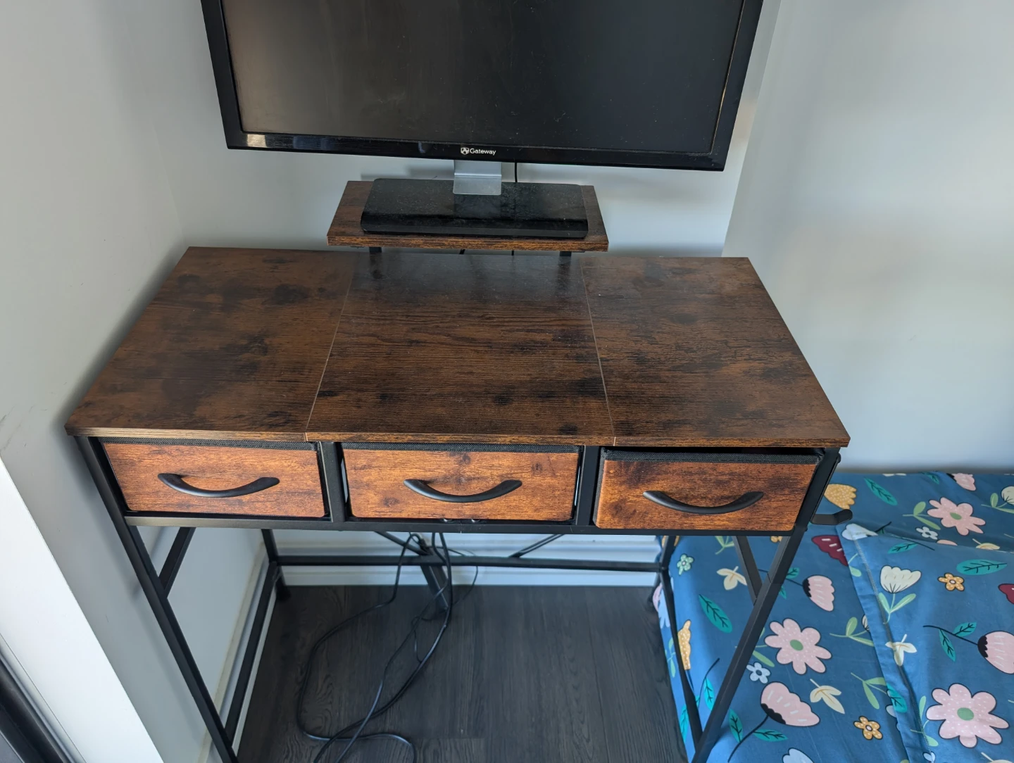 Industrial style desk with 3 drawers