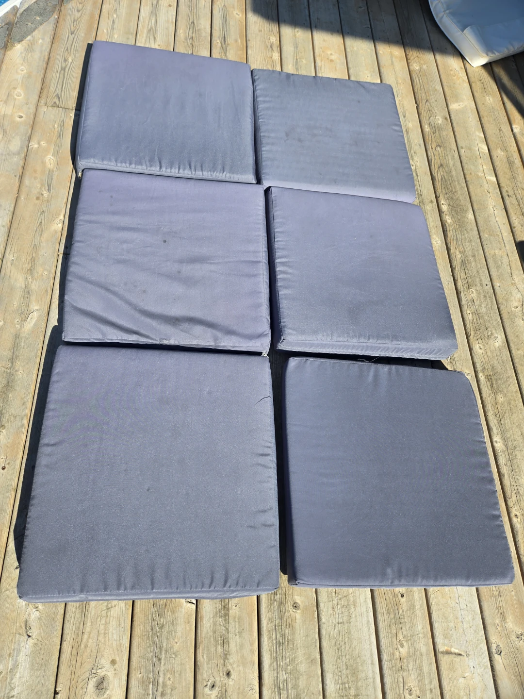 Set of 6 Grey Outdoor Patio Seat Cushions - photo 4
