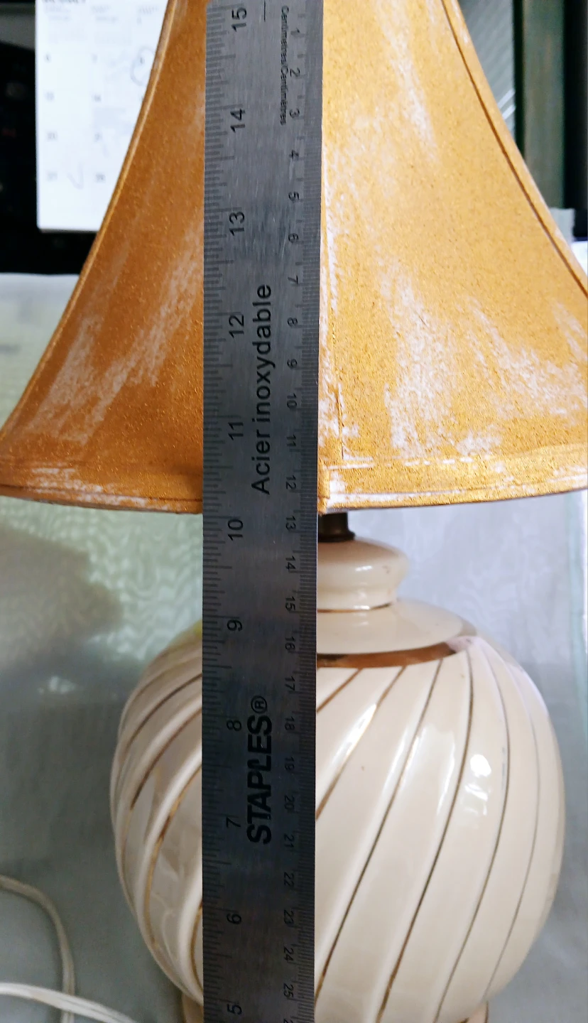 Vintafe Cream and gold ceramic table lamp - photo 2