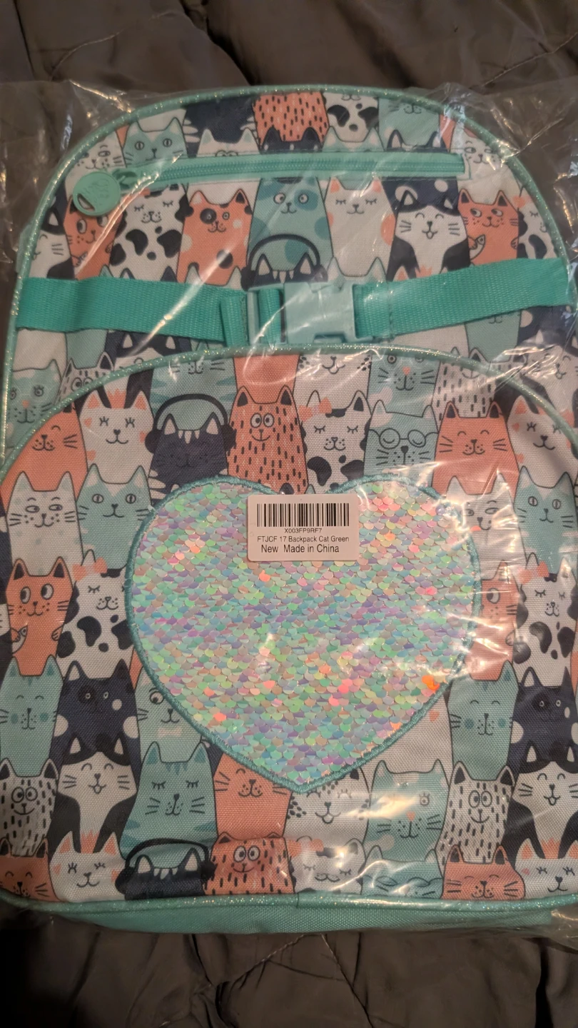 FTJCF Cat Print Kids Backpack