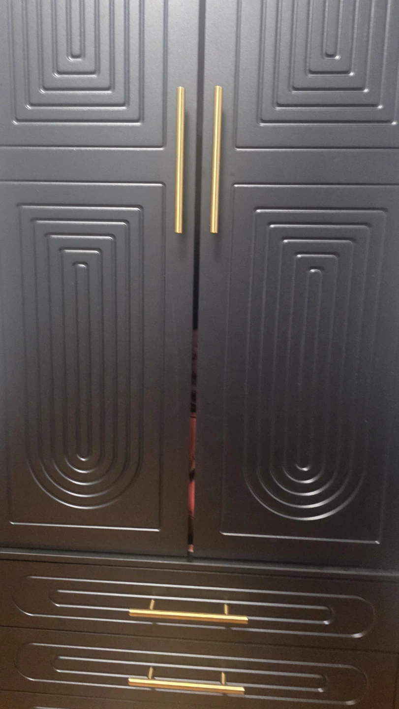 Modern Black Wardrobe with Gold Accents - photo 2
