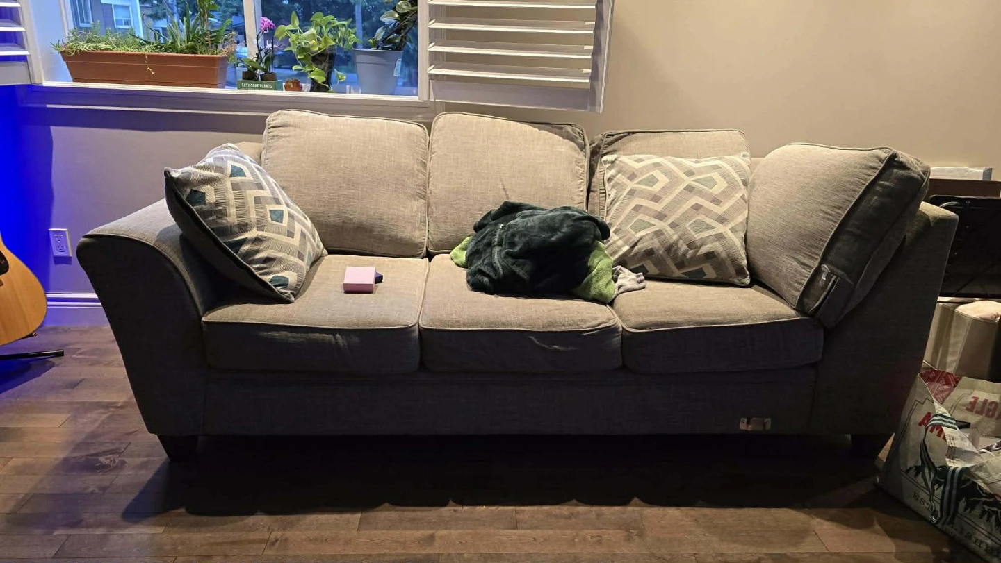 Urgent sell negotiable Grey Fabric Three-Seat Sofa - photo 5