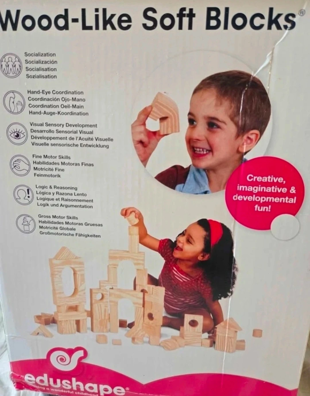 Edushape Wood Like Soft Blocks Foam Building Toy 80pc New - photo 2