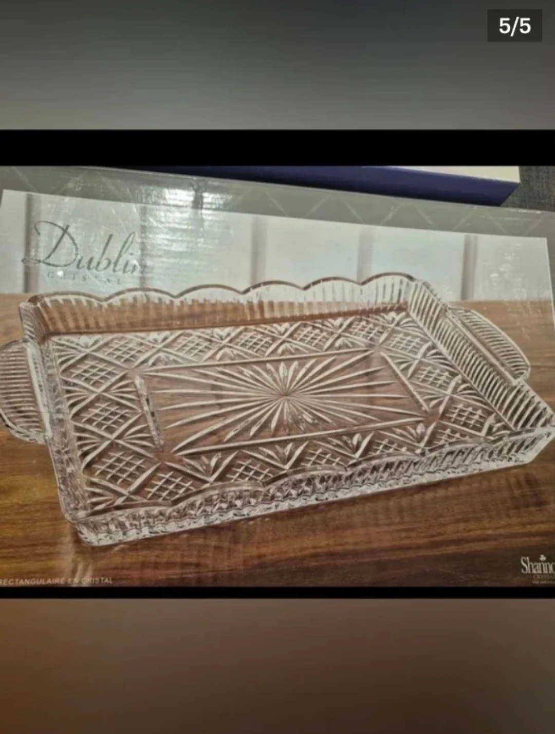 Crystal Rectangular Serving Tray - Dublin Serving Tray Godinger - photo 5