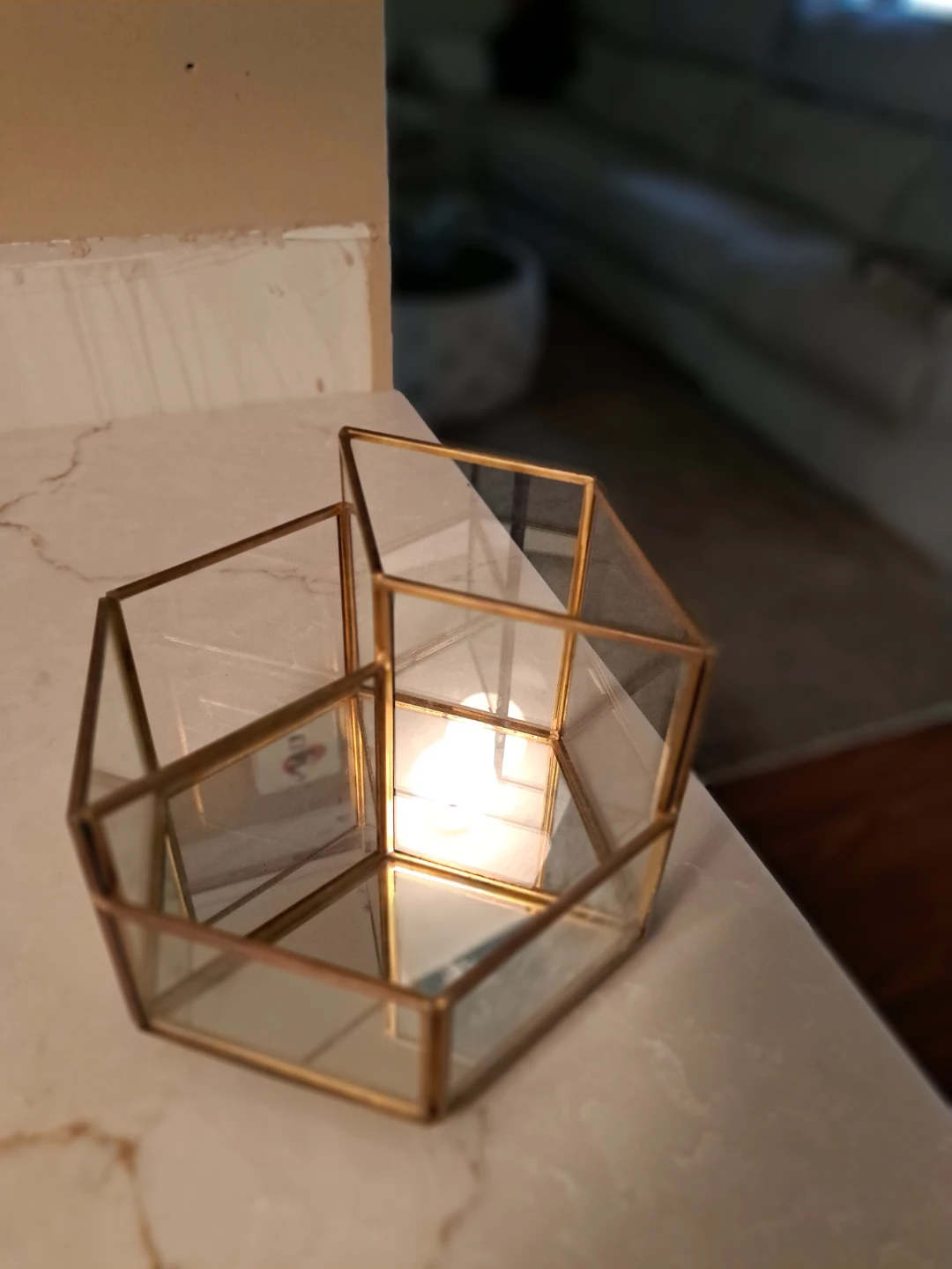 Glass and Brass Hexagonal Desk Organizers - photo 3