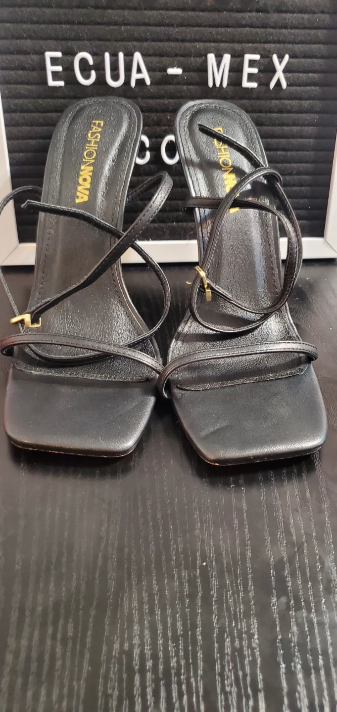 Fashion Nova Black Strappy Heels no box
