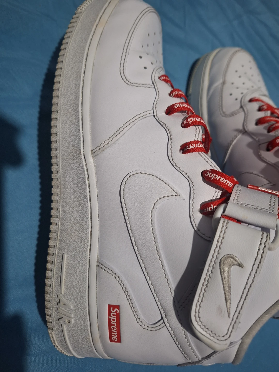 Nike Air Force 1 Mid Supreme White - photo 3