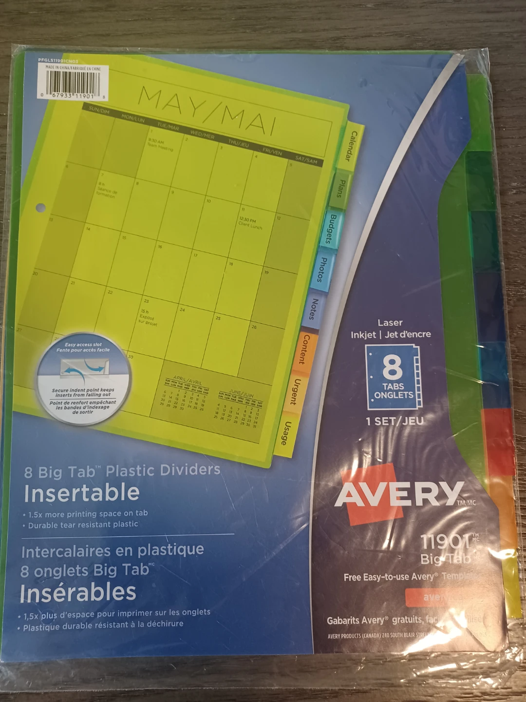 Avery 8 Big Tab Plastic Dividers