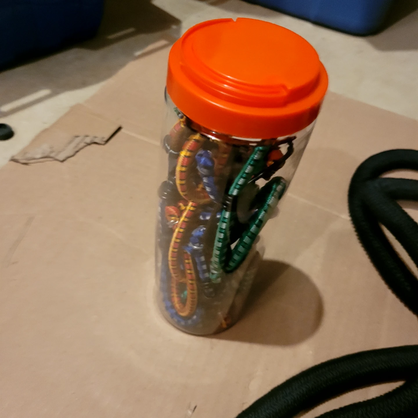 Jar of Assorted Bungee Cords