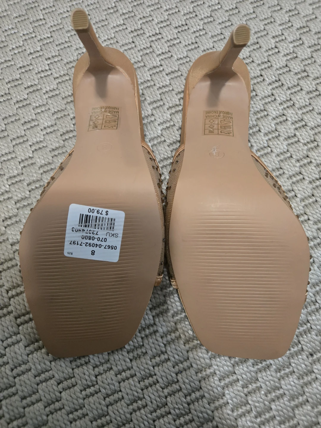 Le Chateau Gold Rhinestone Heeled Mules - photo 3