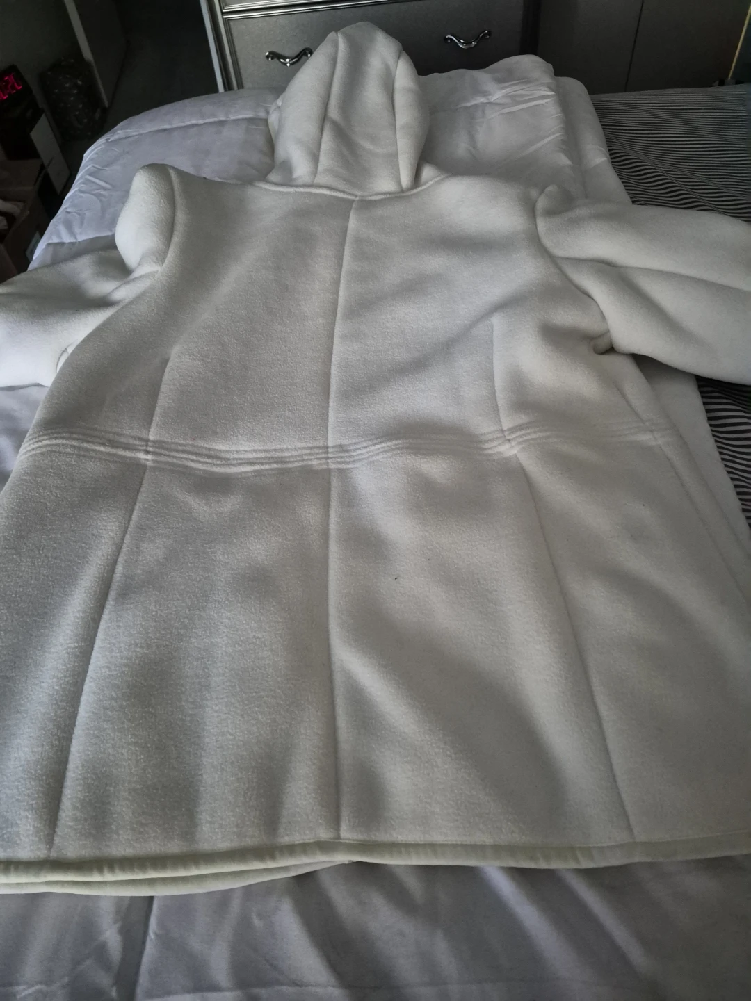 Cream Fleece Zip-Up Hoodie coat - photo 3