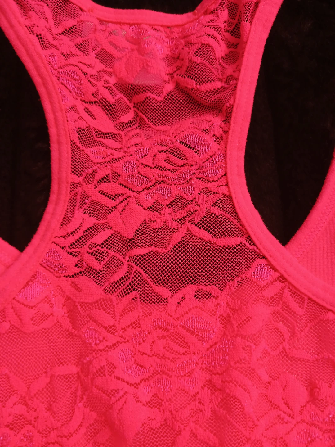 Hot Pink Lace Racerback Tank Top - photo 5