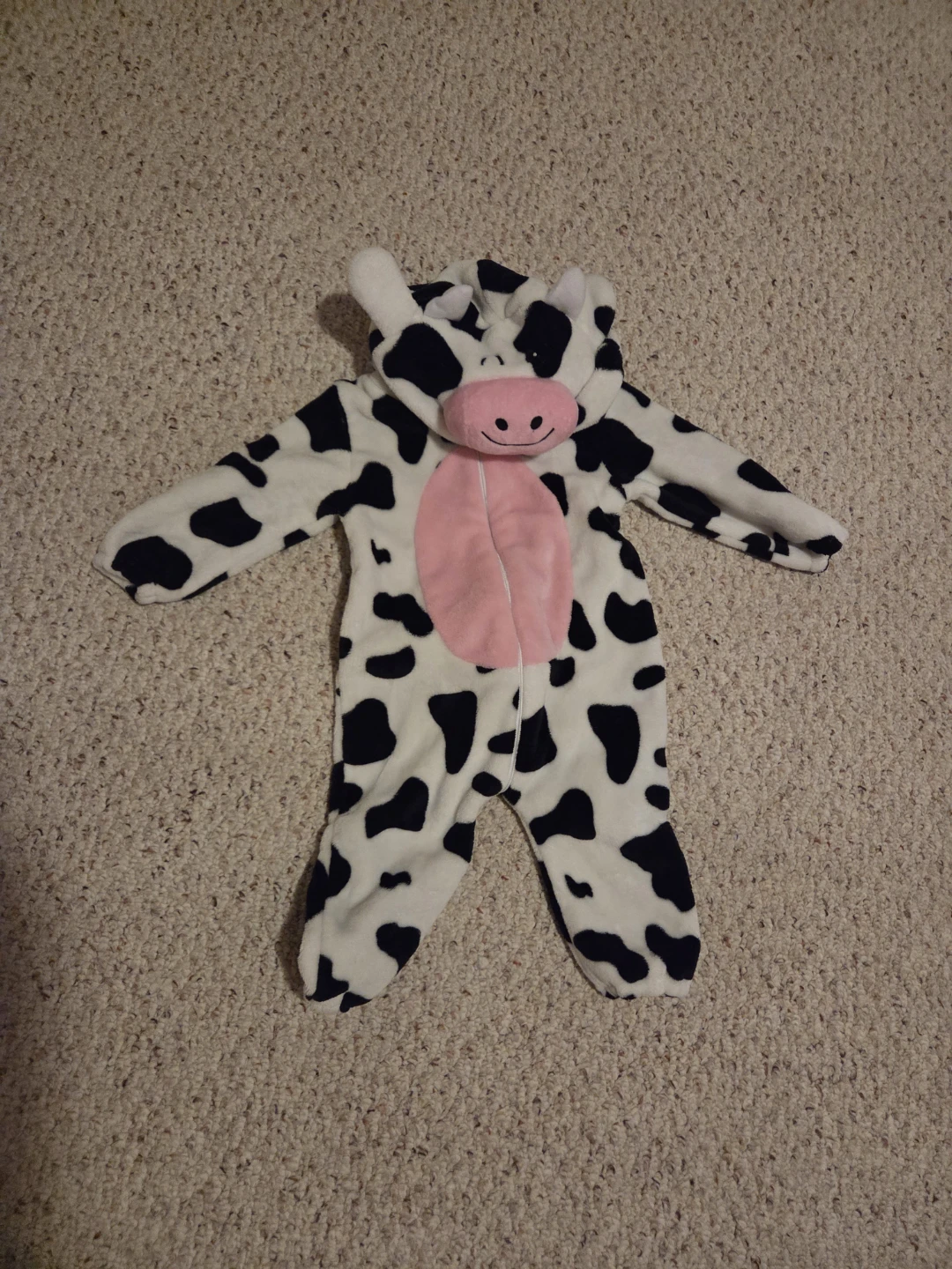 Cow Pattern Plush Baby Onesie
