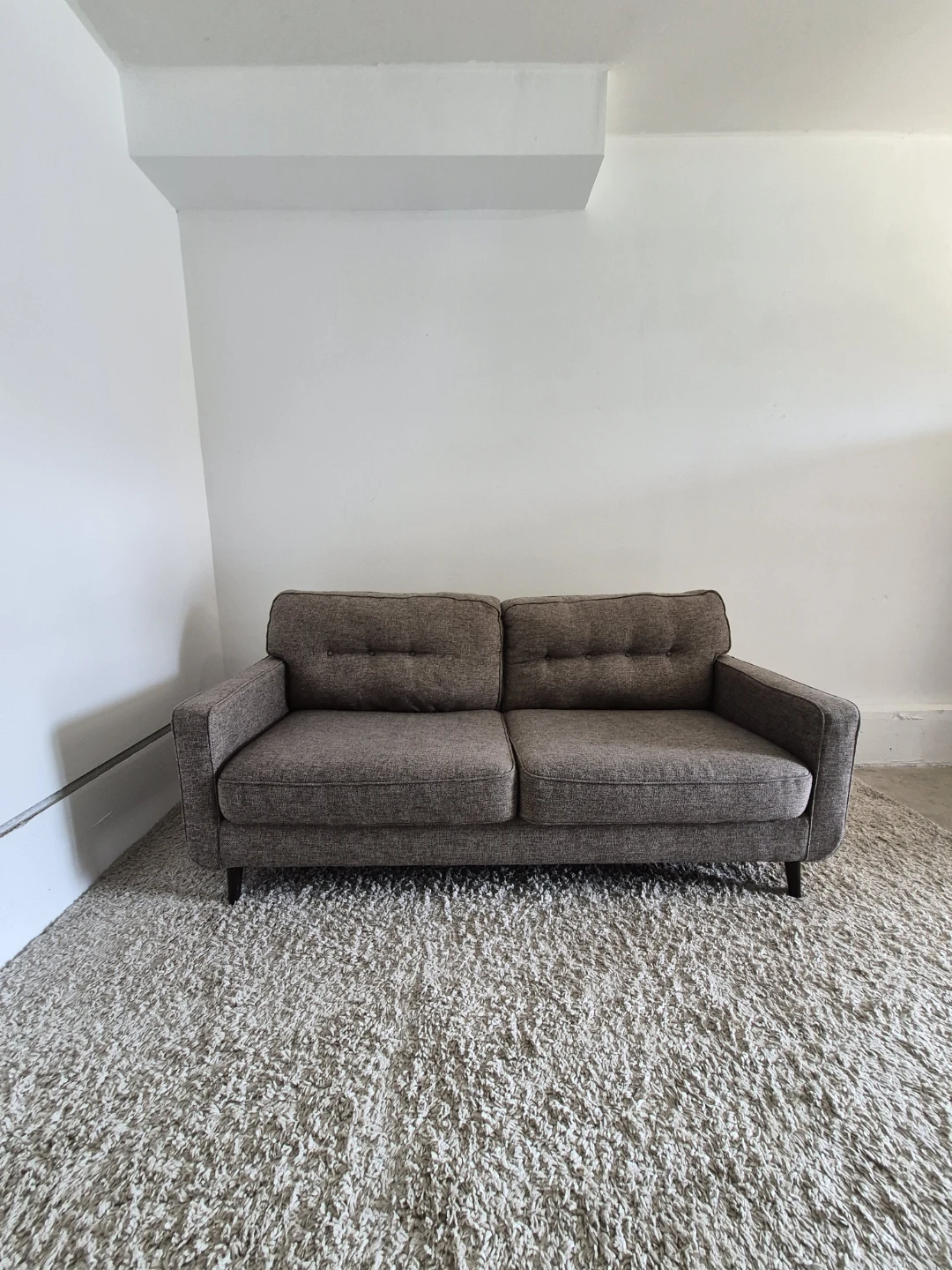 J&R Furniture Tweed 3 Seater Fabric Sofa Couch