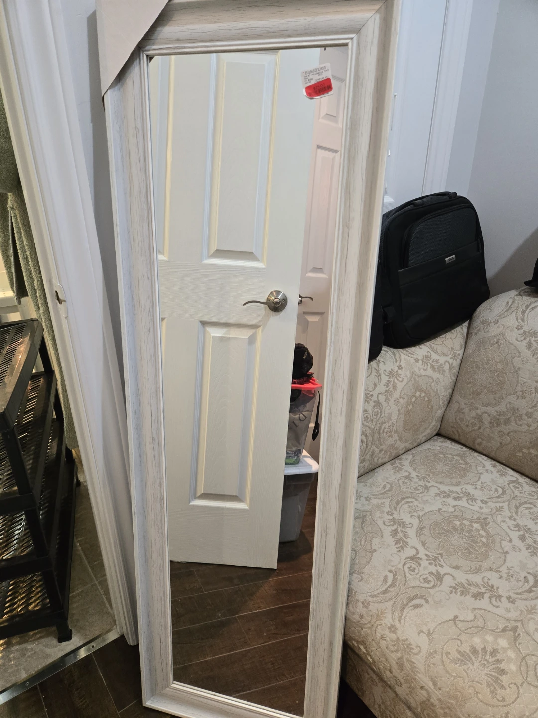 Full length mirror with white wooden frame - photo 2