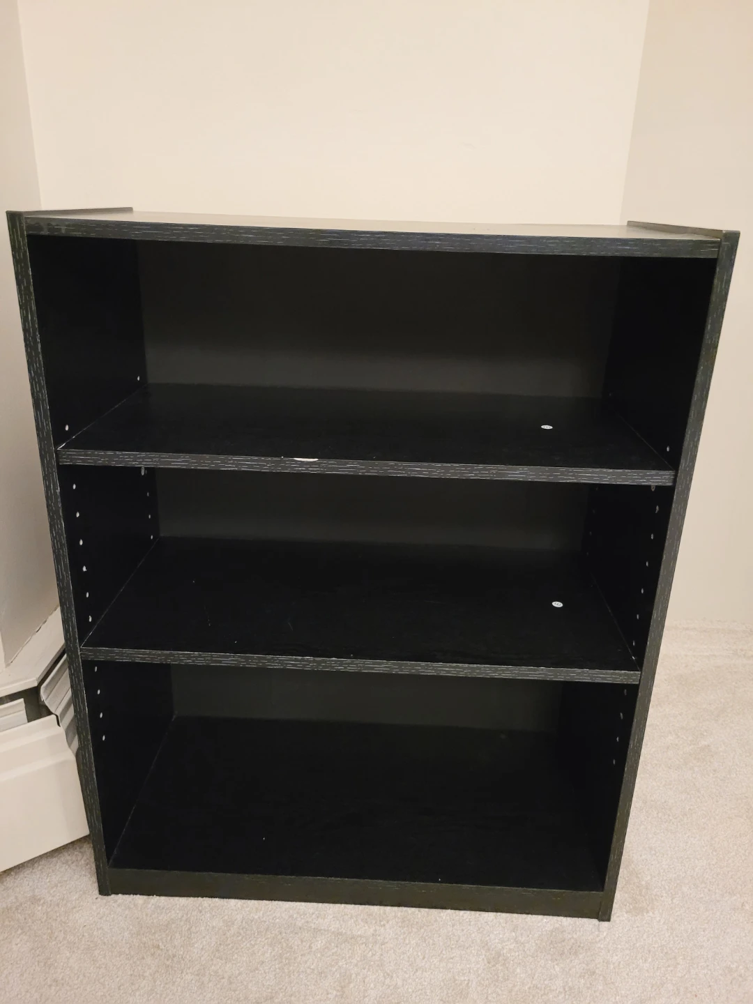 Black 3-Shelf Bookcase