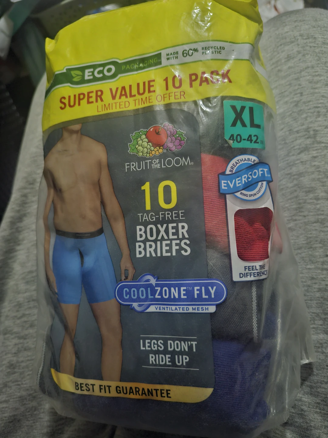 Fruit of the Loom Boxer Briefs 10-Pack XL
