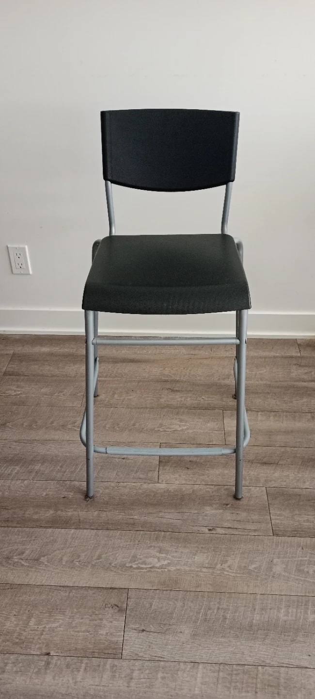 Black and Grey Metal Bar Stool