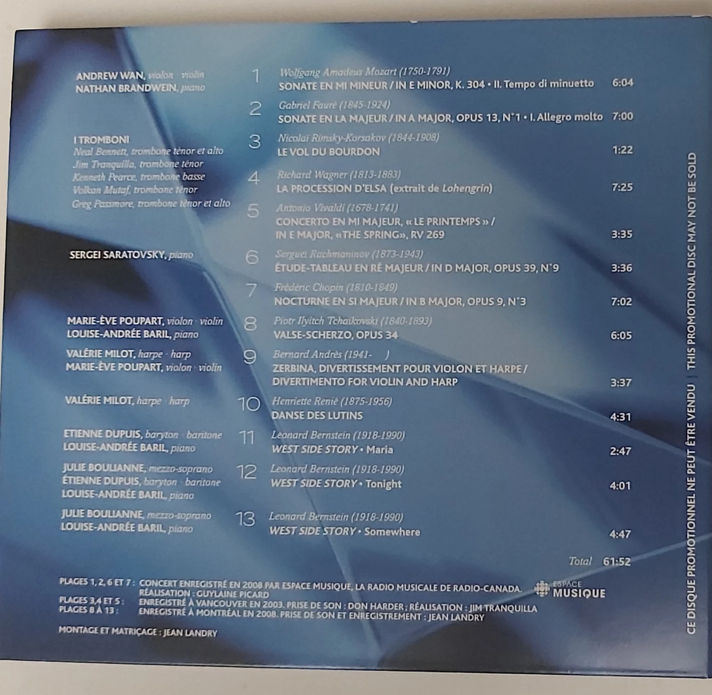Jeunesses Musicales Canada 60th Anniversary CD - photo 2