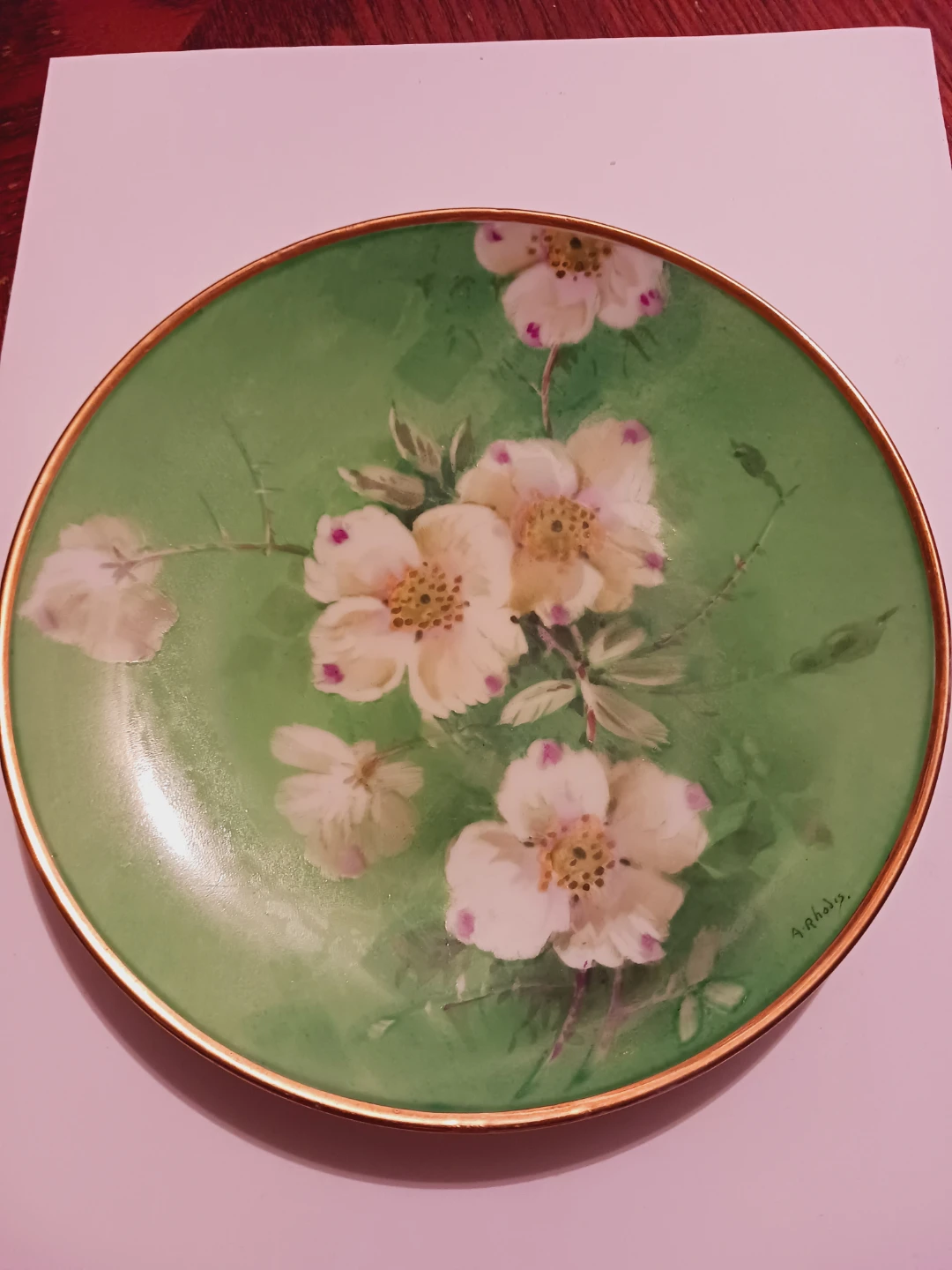 Stouffer Fine Porcelain Hand-Painted Floral Plate