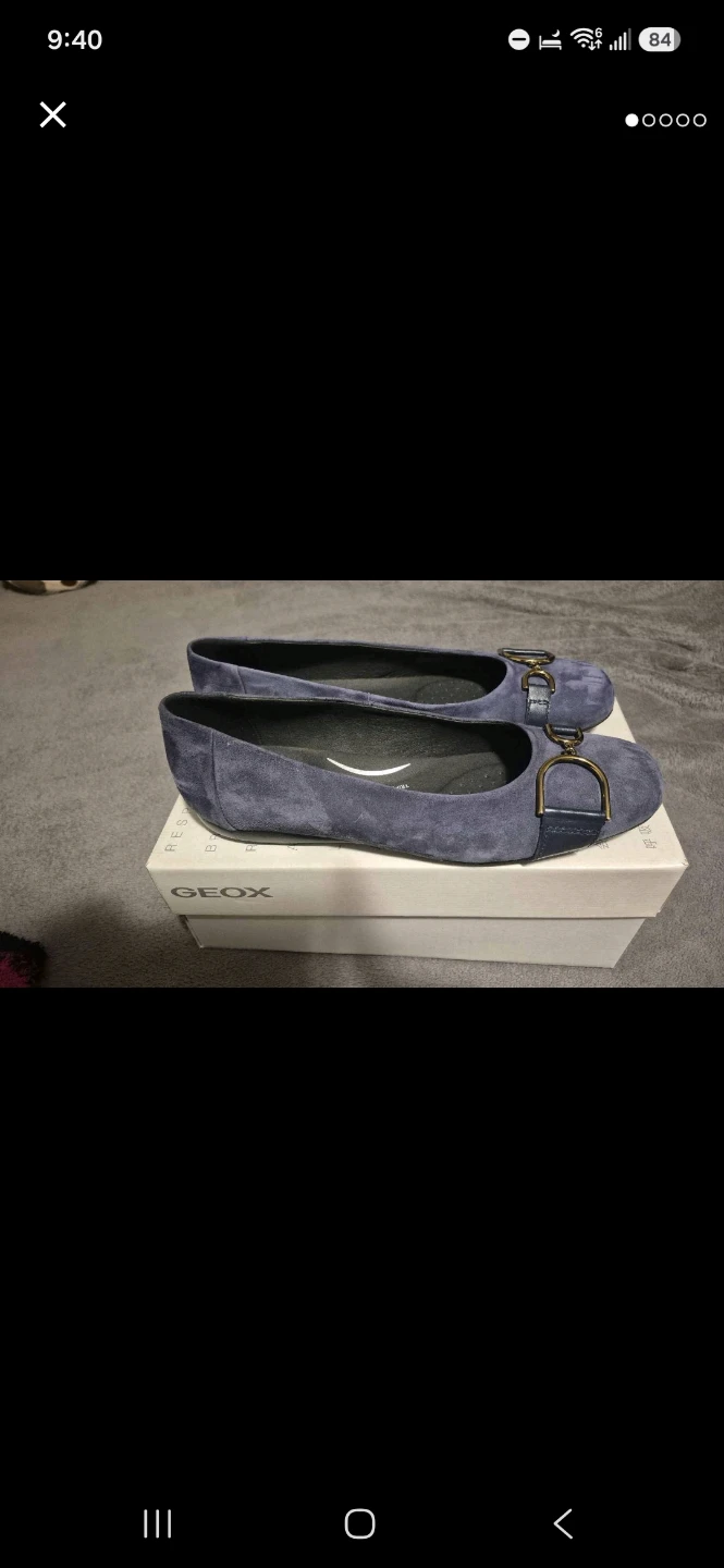 Geox Annytah B Suede Flats Blue Size 41