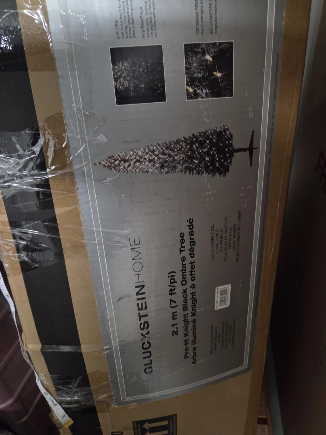 GlucksteinHome 2.1m Pre-lit Black Ombre Tree
