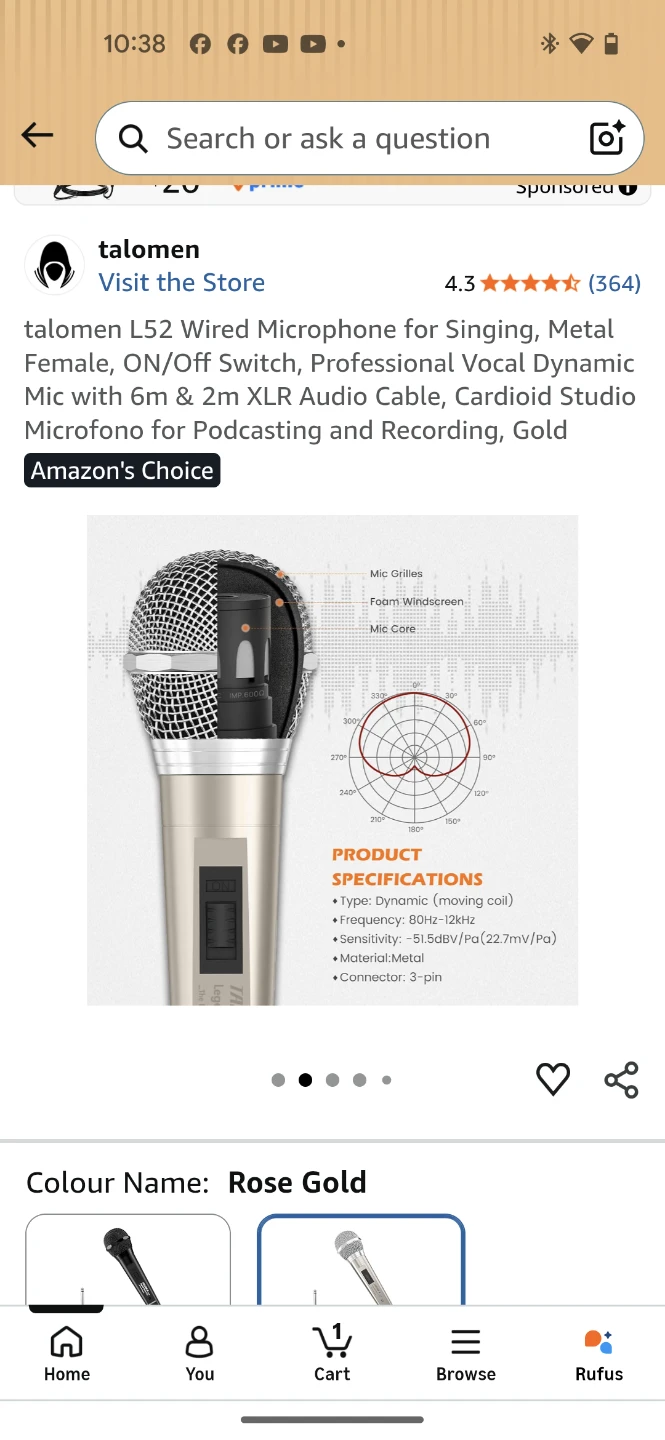 talomen L52 Wired Dynamic Microphone - photo 2