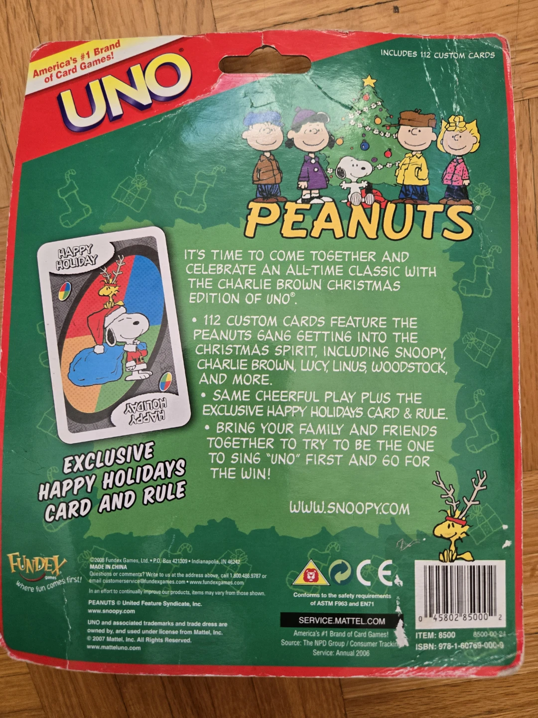 NEW IN PACKAGE...UNO A Charlie Brown Christmas  Card Game - photo 2