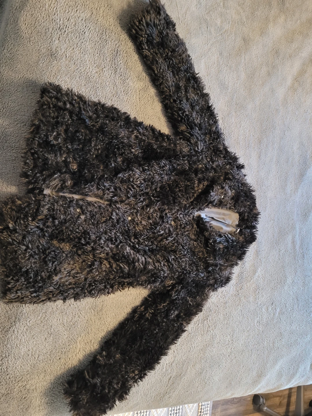 H&M Black Faux Fur Coat