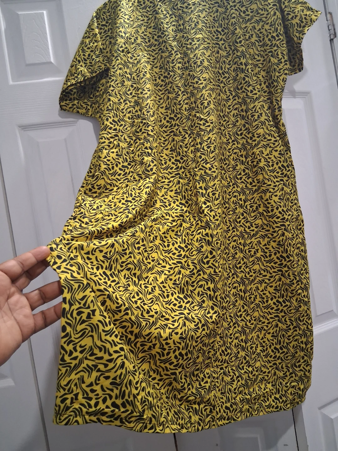 Yellow Patterned Midi Dress - photo 4