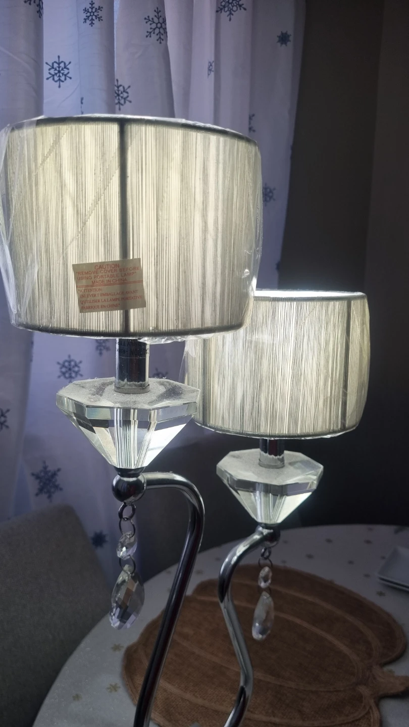 Set of Two Modern Crystal Accented Table Lamps - photo 2