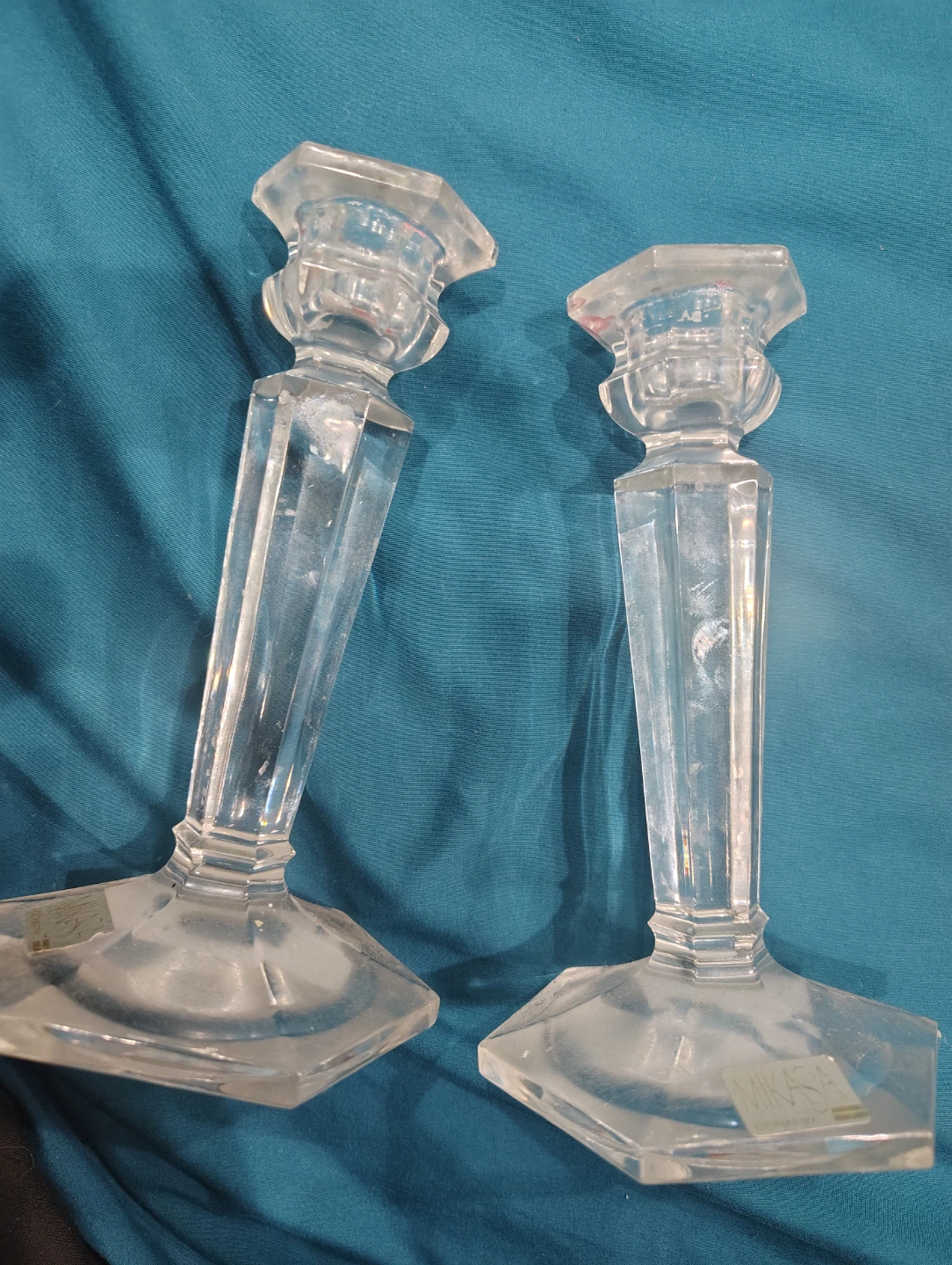 Pair of Mikasa Crystal Candlestick Holders - photo 4
