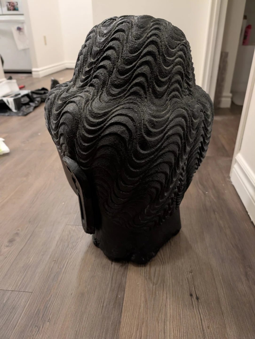 Large Black Buddha Head Statue - photo 2