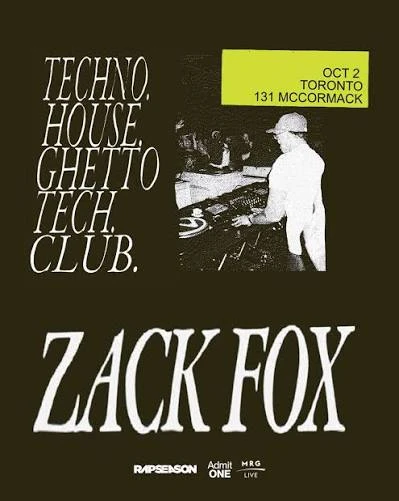 4 Zack Fox Concert Ticket Oct 2 Toronto