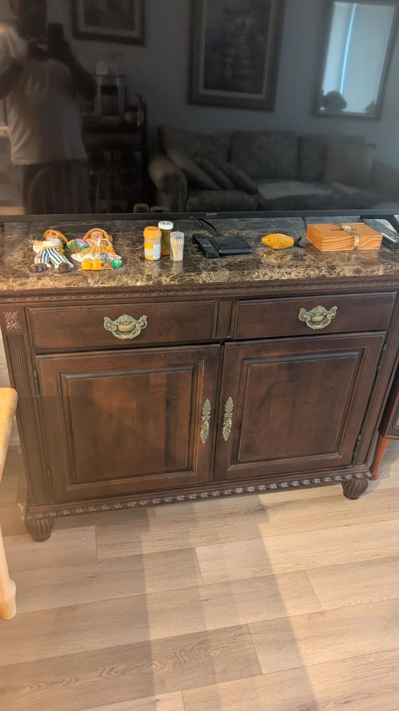 Classic Wooden Sideboard with Marble Top