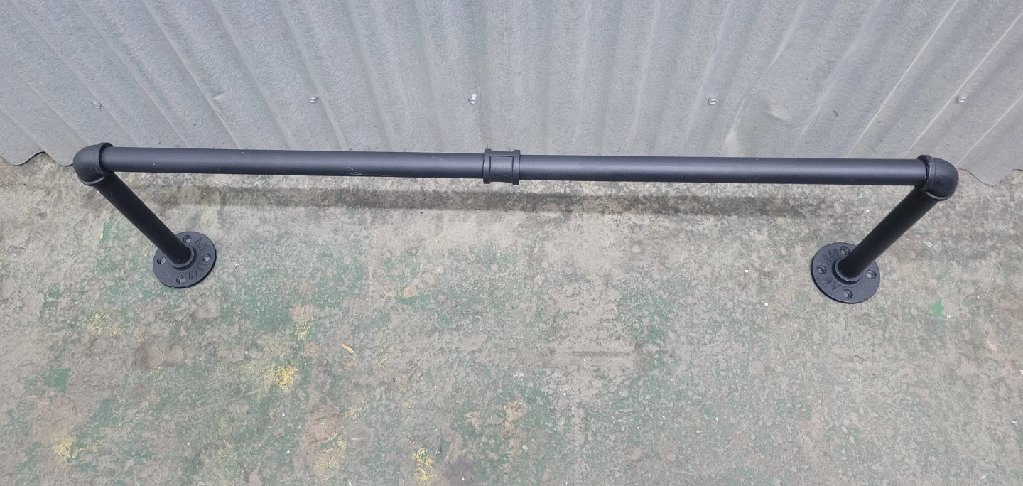 Industrial Style Wall-Mounted Pipe Clothing Rack