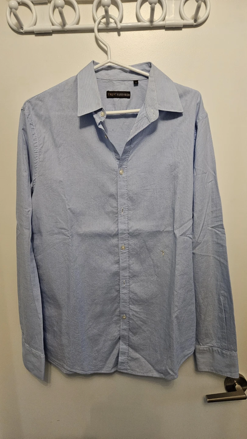 Trussardi Men's Light Blue Button-Down Shirt